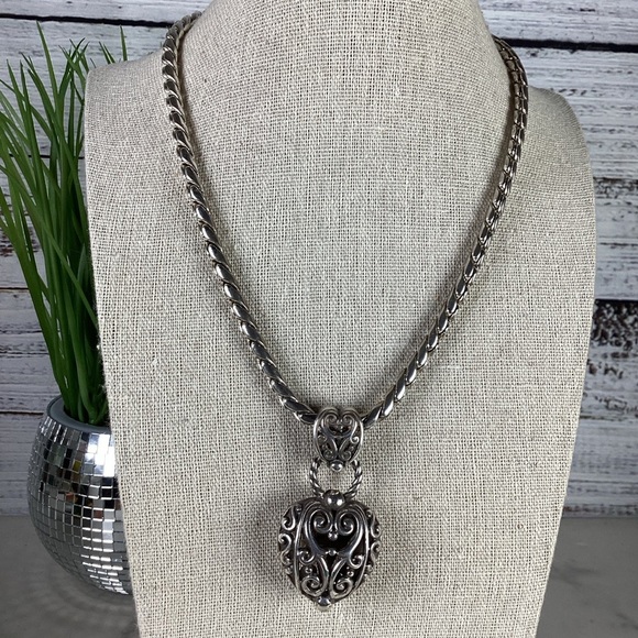 Brighton Silver Heart Filigree Necklace‎ - Picture 6 of 12